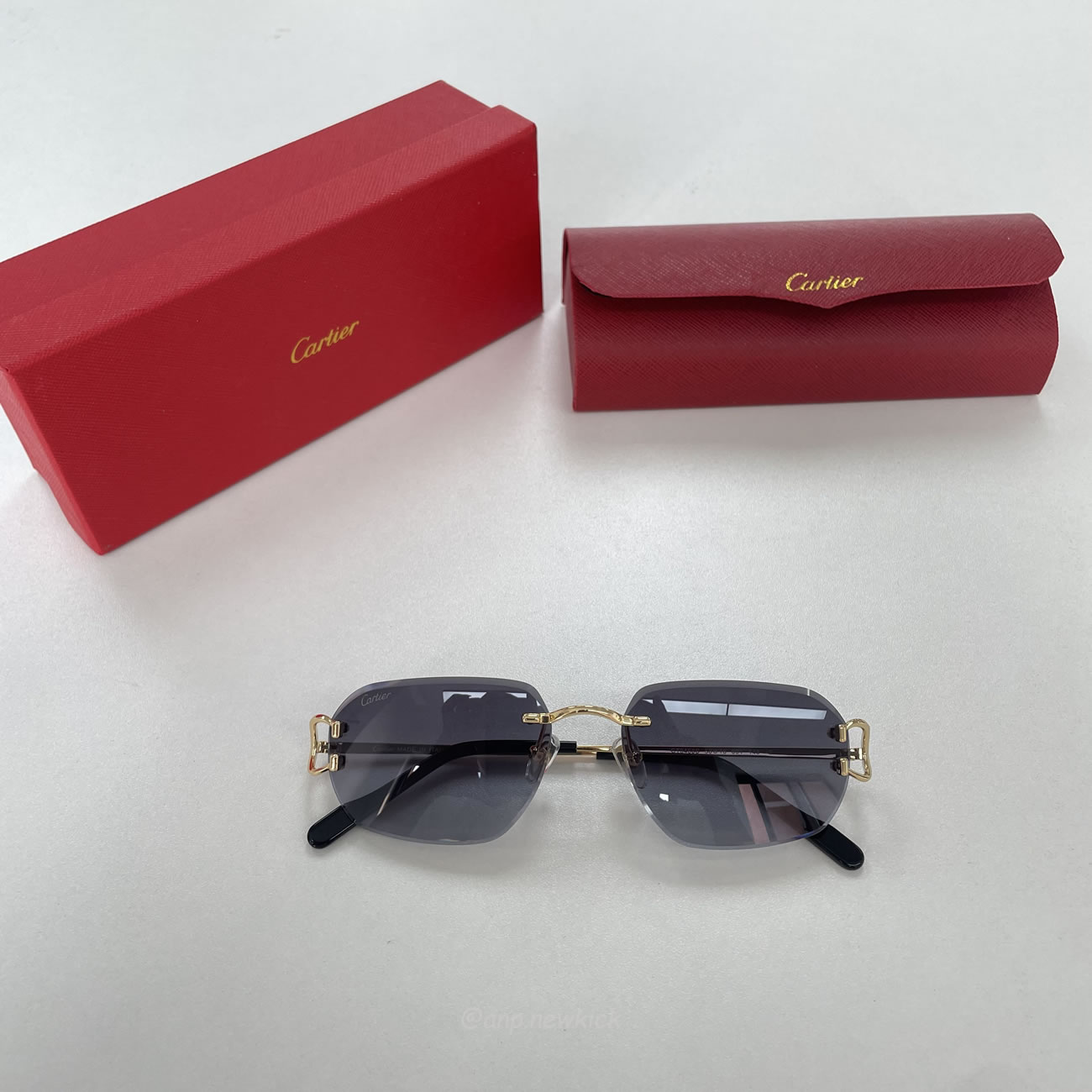 Cartier Eyewear Rimless Rectangle Frame Sunglasses (4) - www.newkick.vip